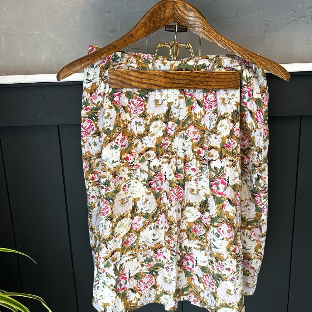 Attention Vintage Floral A-Line Lined Cotton‎ Blend Skirt size 10